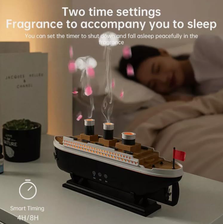 Ship Aroma Diffuser & Cool Mist Humidifier – LED Night Light Air Moisturizer